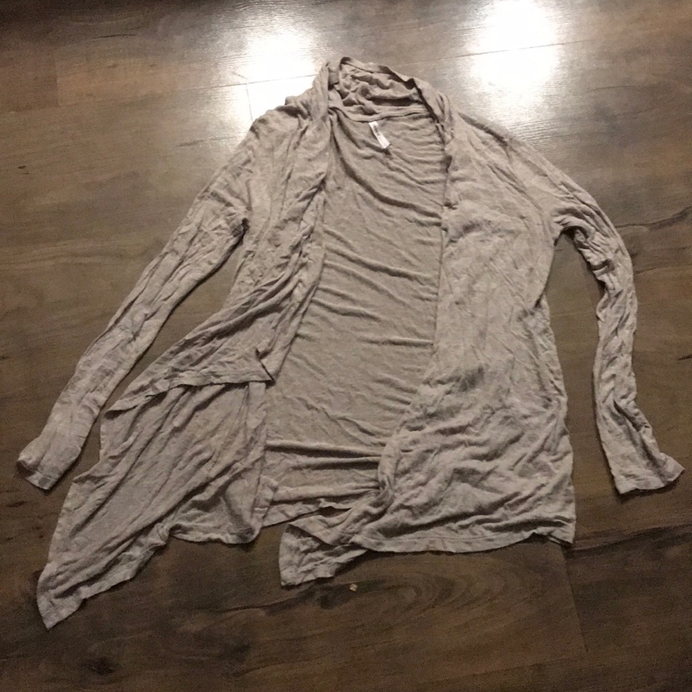 Tan waterfall cardigan